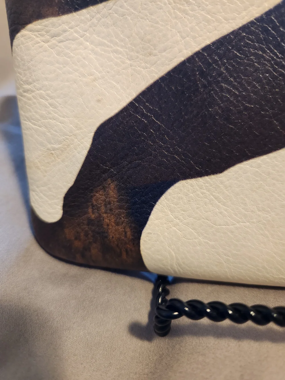 Dooney & Bourke Brown White Wristlet with Red Trim